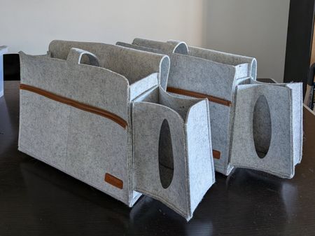2x Bett-Tasche / Organizer aus Filz – Nachttisch-Ers