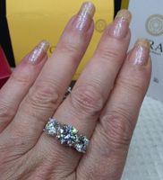 Bague argent avec diamants de moissanite de 4 ct certifié