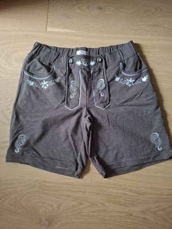 Lederhose aus Jersey braun super bequem Damen Grösse M 