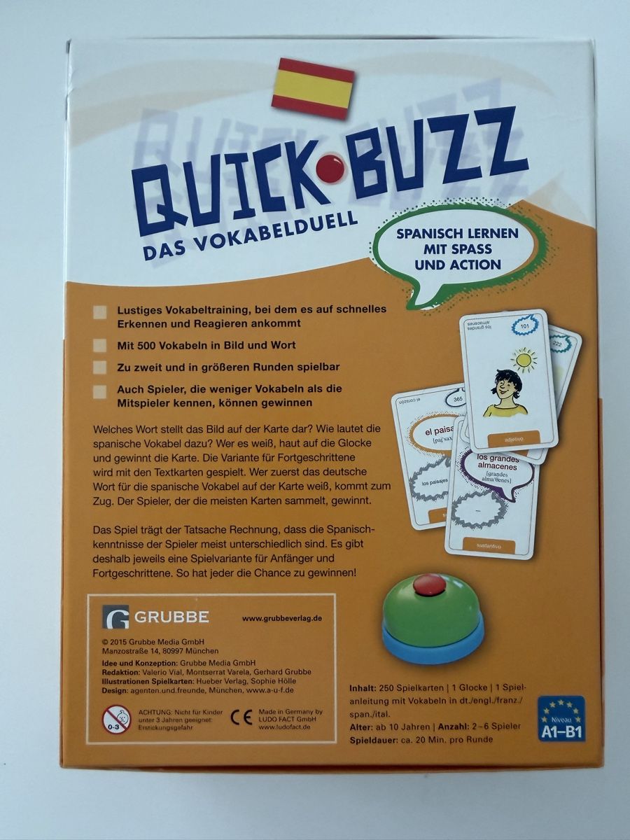 Giochi: Quick Buzz Spanisch Vokabelspiel A1-B1 - Das Vokabelduell – Nuovo (secondo la descrizione) da Jona venduto da dar_k2v9 1