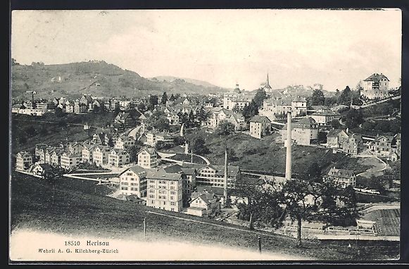 Cartoline postali: AK Herisau, Gesamtansicht, 1908 – Usato da Berlin venduto da bartko-reher