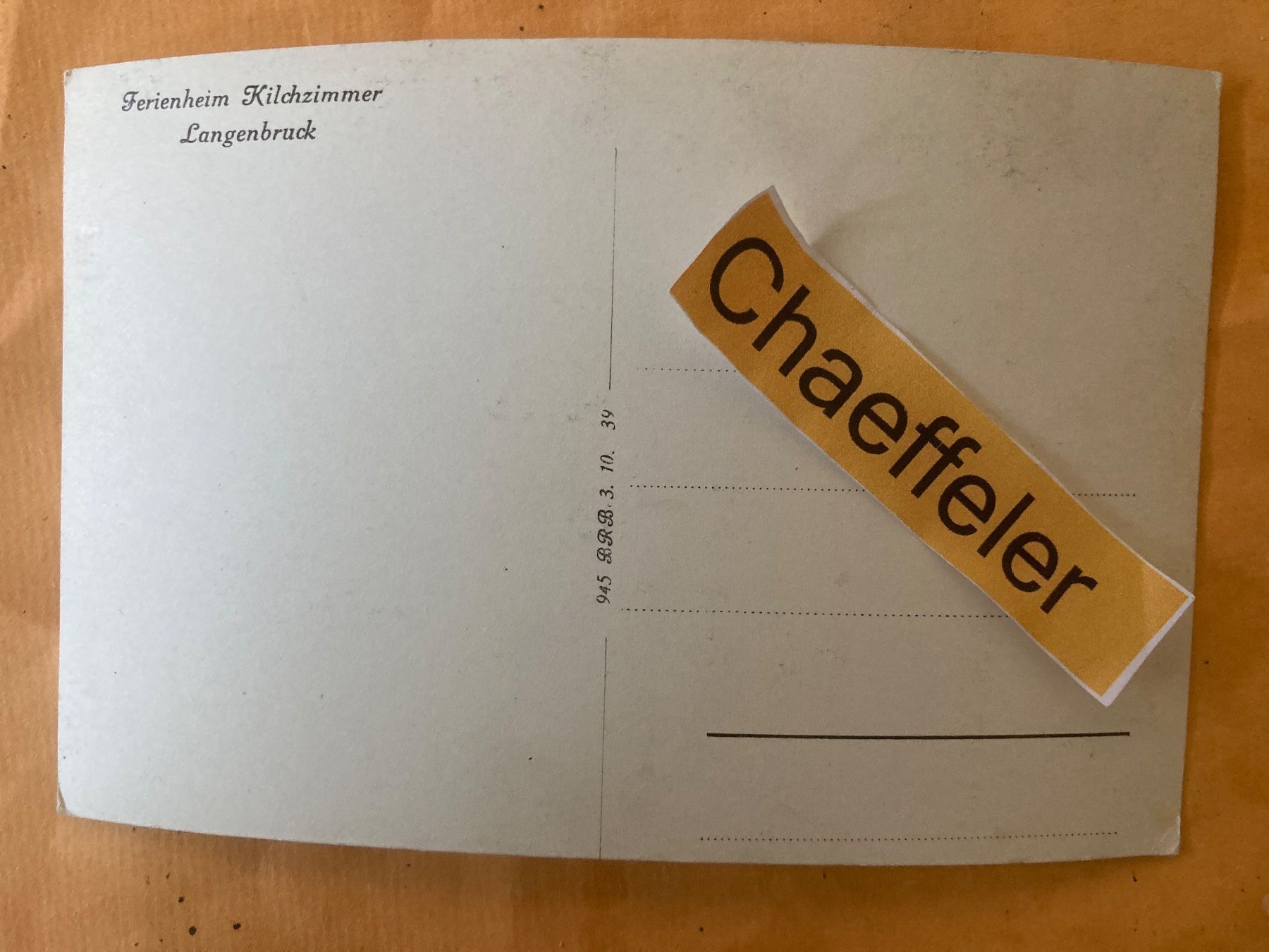 Cartoline postali: Ferienheim Kilchzimmer Langenbruck – Usato da Zürich venduto da Chaeffeler 1