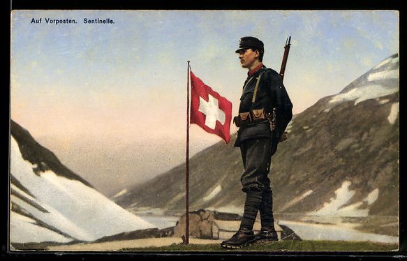 Foto, Lettere & Cartoline: Grenzbesetzung 1914, schweizer Wachsolda – Usato da Berlin venduto da bartko-reher