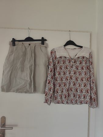 Esprit Bluse + Artime Leinenjupe