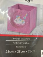 Boite de rangement rose licorne 28cm x 28cm x 28cm neuf