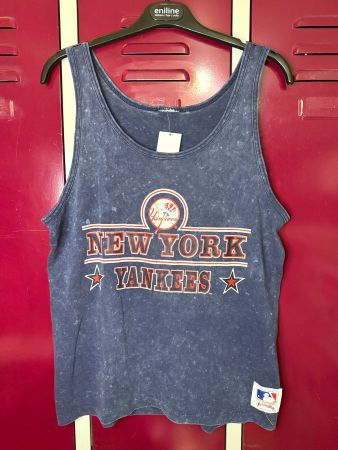 VINTAGE 80s NEW YORK YANKEES NUTMEG MILLS TANK TOP SZ: S