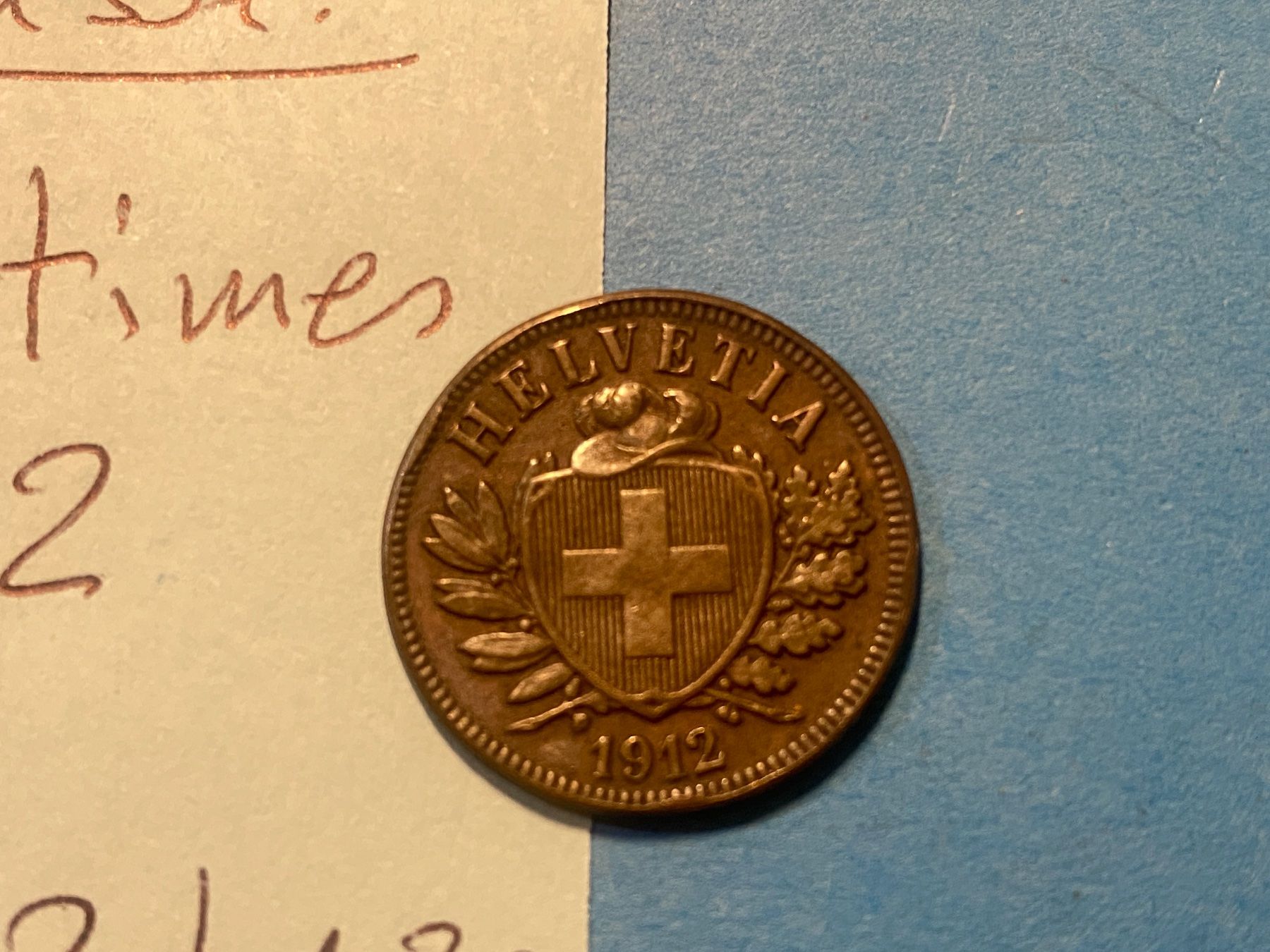 Tutti le monete: SUISSE : 2 CENTIMES1912 – Usato da genève venduto da GEnumist 1