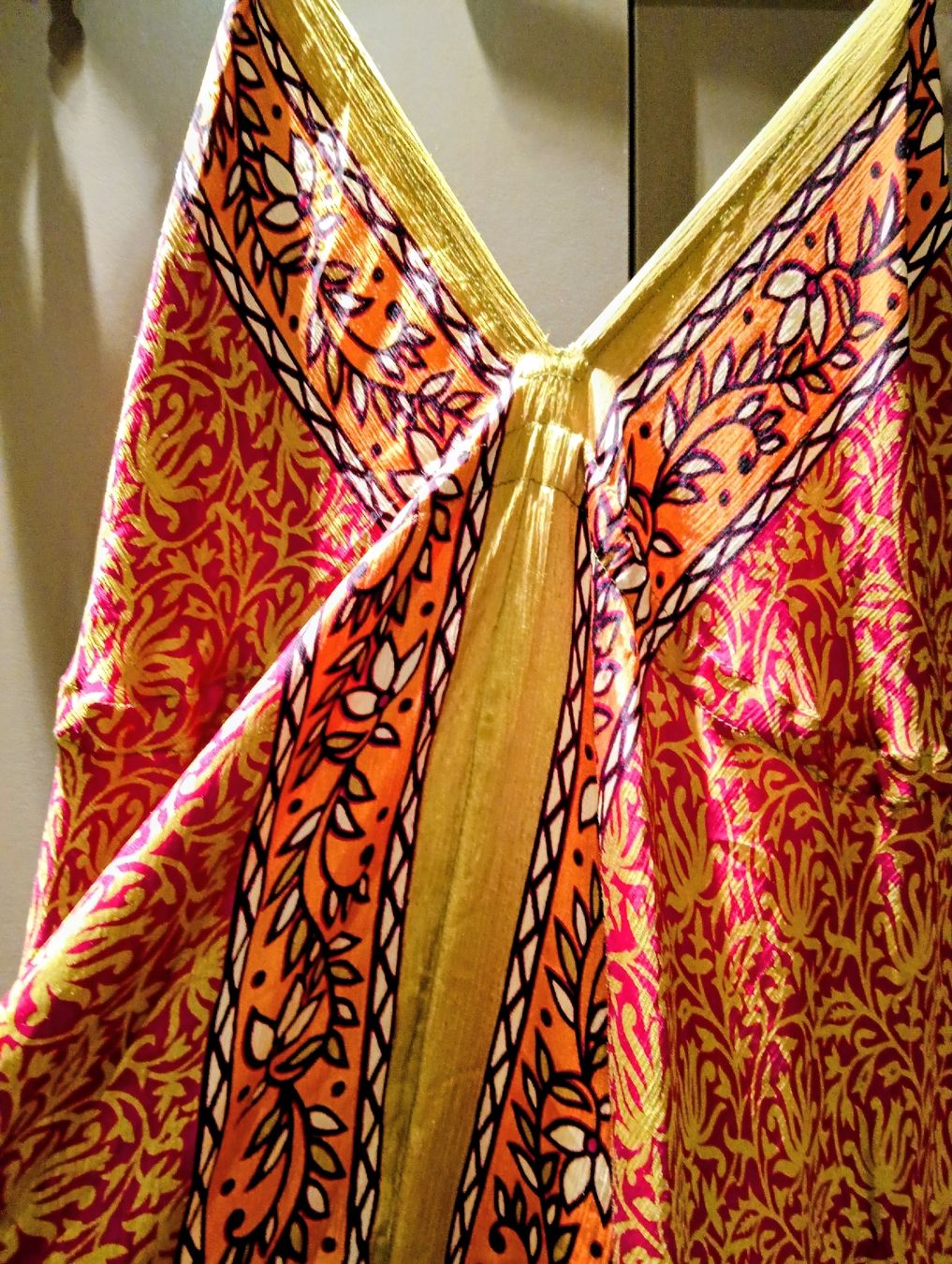 Vestiti: Robe boheme soie/polyester kaki/orange/pink – Nuovo (secondo la descrizione) da Paradiso venduto da NCLaurence 2
