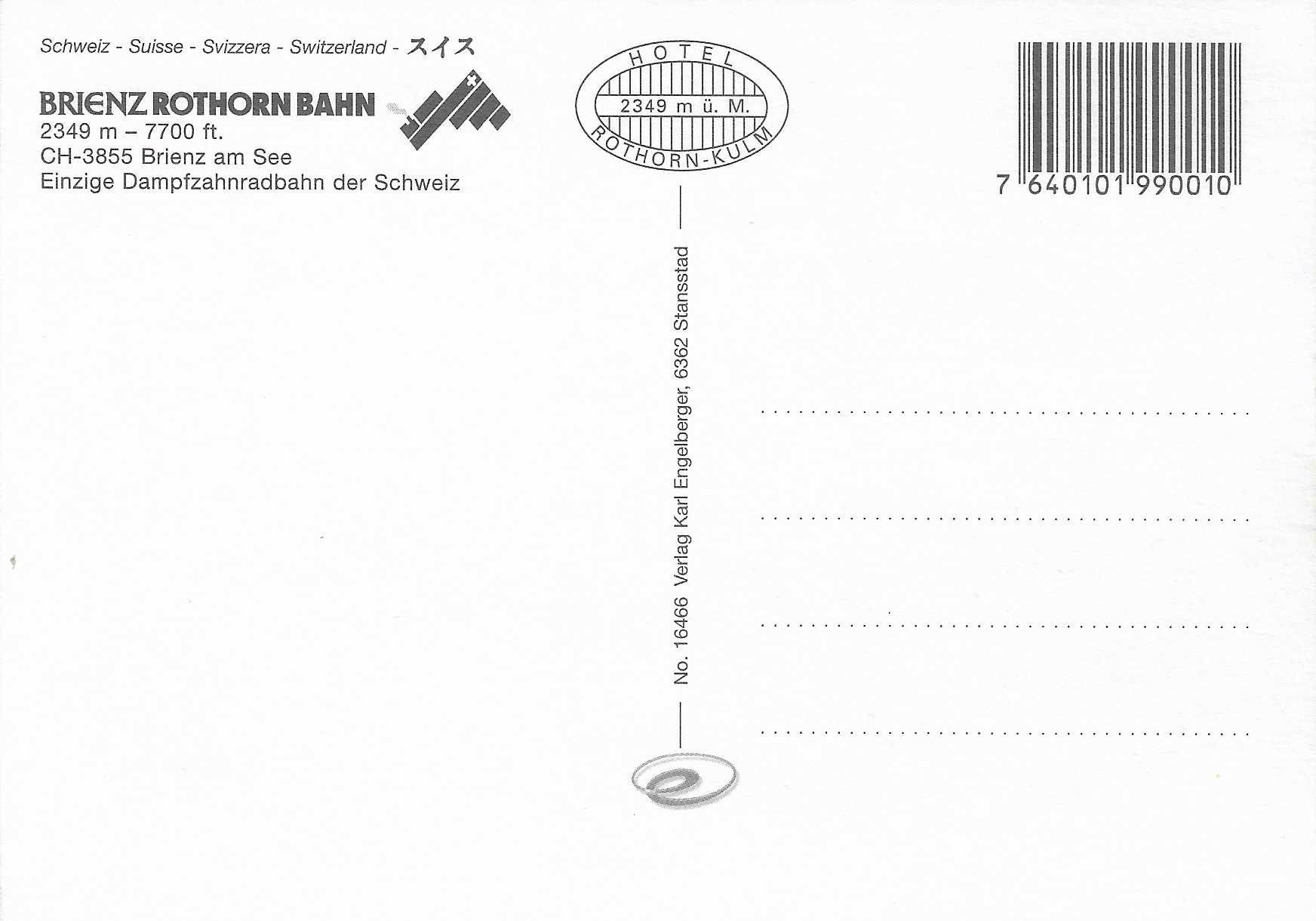 Cartoline postali: Brienz Rothorn Bahn – Nuovo (secondo la descrizione) da Rothrist venduto da Stranglehold 1