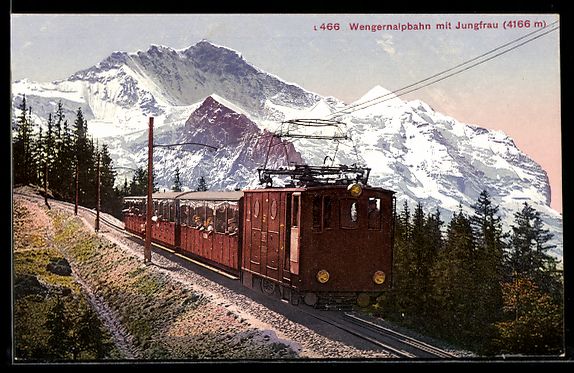 Ansichtskarten: AK Wengernalpbahn, Blick auf Jungfrau – Gebraucht aus Berlin von bartko-reher