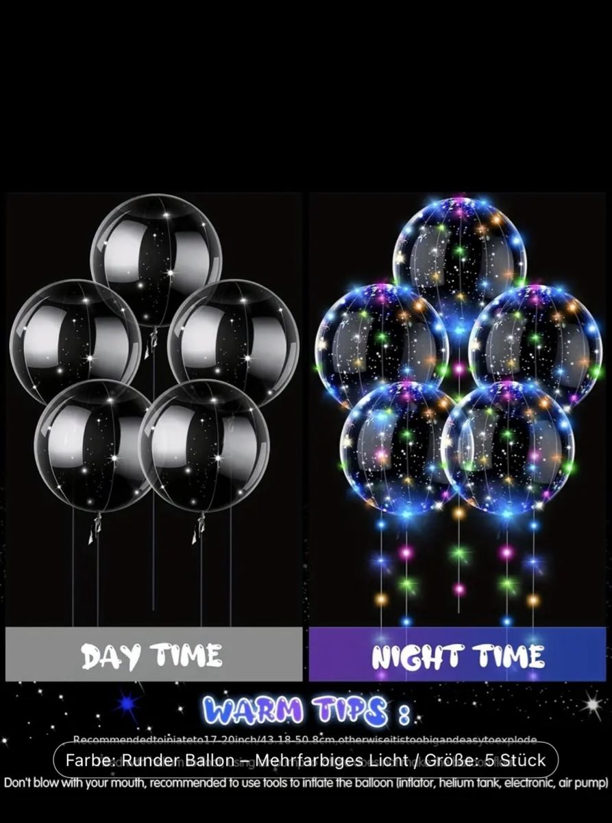 Alle Dekorationen: Leuchtende Ballons, 5 Stk. – Neu und originalverpackt aus Bürglen TG von sayuri84