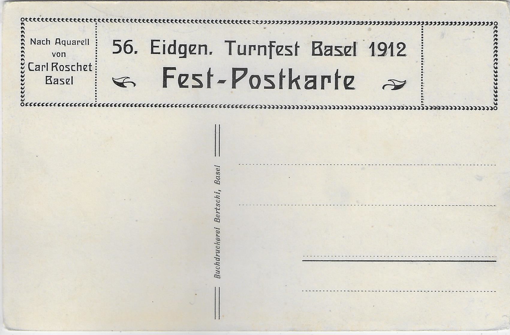 Cartoline postali: 56. Eidg. Turnfest Basel 1912 – Usato da Ettingen venduto da Kartenplanet 1