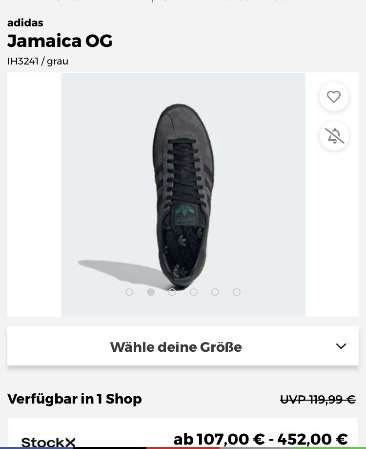 Adidas Scarpe da uomo: Adidas Jamaica Sneaker, 38 – Nuovo (secondo la descrizione) da Buchs AG venduto da Allerleis 5