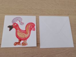 Handgemachte Bei mir Karte mit Umschlag - 15 cm X 15 cm.