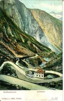 Schöllenen UR Rest. 5 Spännige Gotthard-Post Kutsche 1908