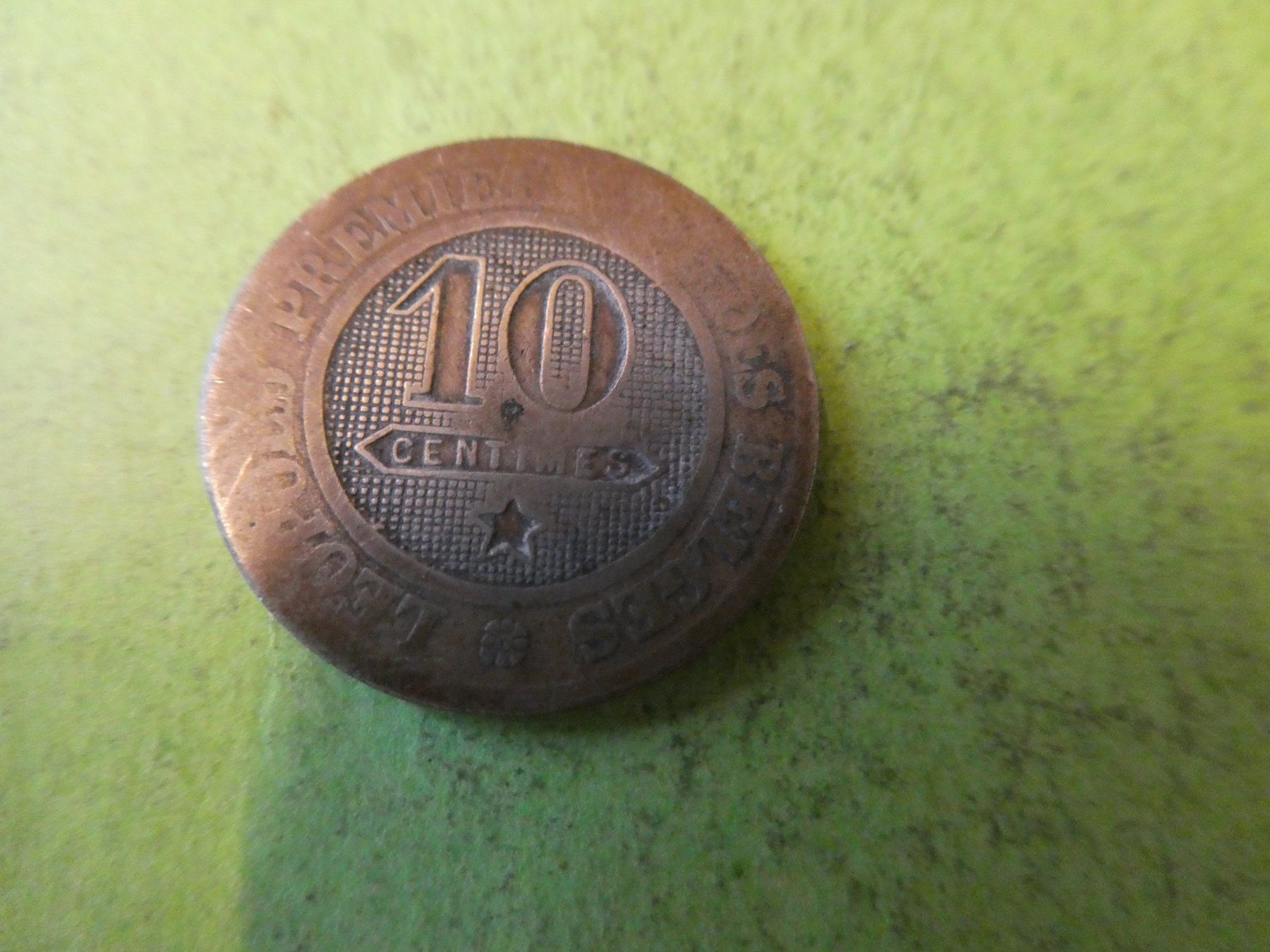 Alle Münzen: Belgien 1862, 10 Centimes – Gebraucht aus Hinterforst von Rohusri 1