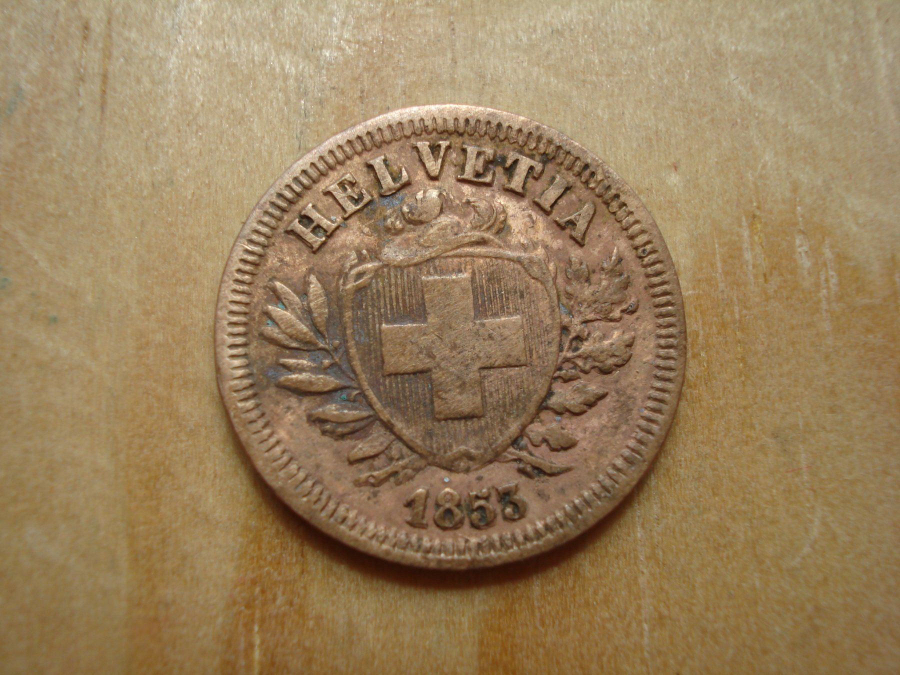 Tutti le monete: (N°5) 1 Rappen 1853 – Usato da Erlach venduto da Net-Coins