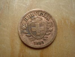 (N°5) 1 Rappen 1853