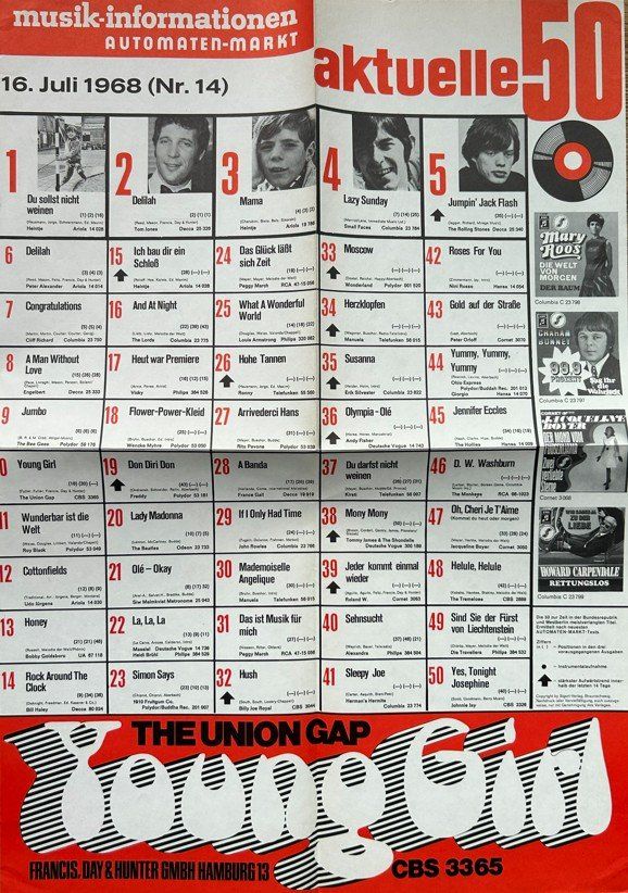 Poster & Bilder: Plakat vom 16. Juli 1968 Heintje Rolling Stones 60er-Jahre – Gebraucht aus Pieterlen von Fabfour-5 1