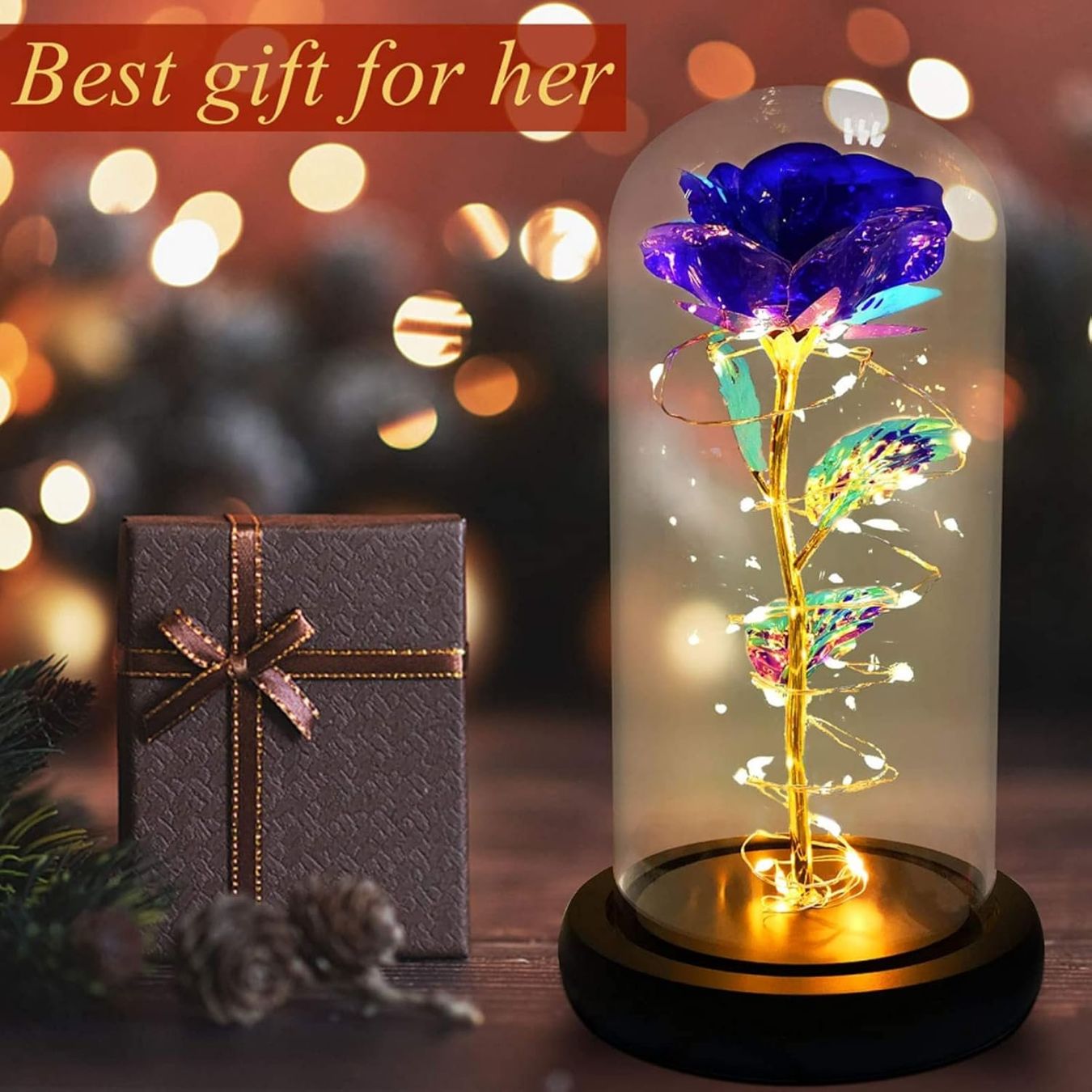 Lichterketten & Leisten: Infinity Rose in Glaskuppel, LED-Lichterkette – Neu und originalverpackt aus Nuglar von SaleRitter 2
