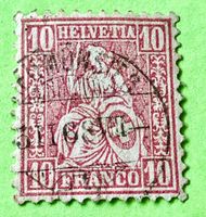 Sitzende Helvetia GESTEMPELT    Siehe Original Fotos   