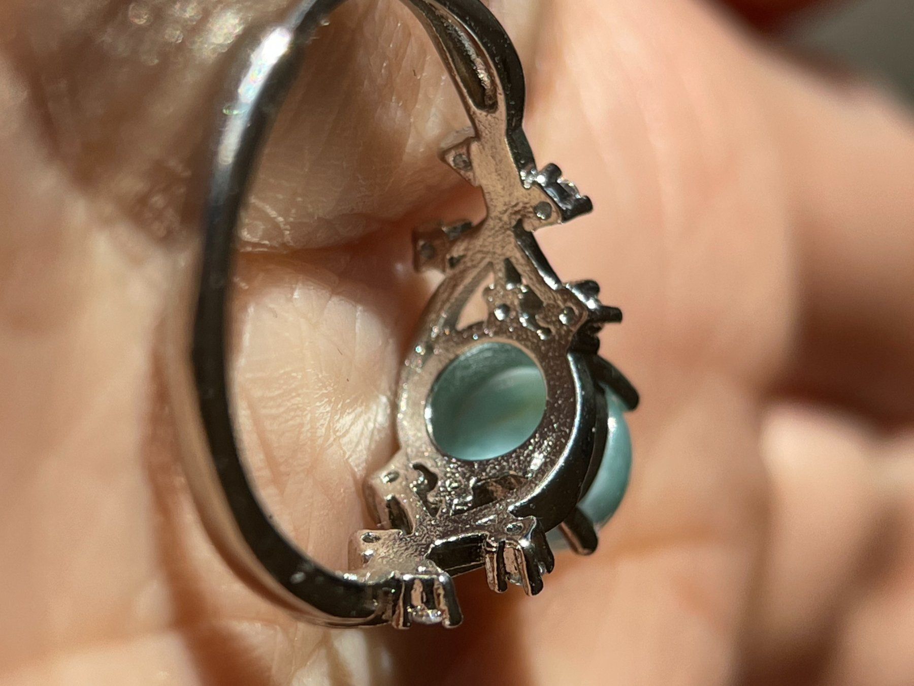 Pietre preziose: Premium Larimar Edelsteinring Naturstein – Nuovo e nell'imballaggio originale da Schiers venduto da sisikristall 8
