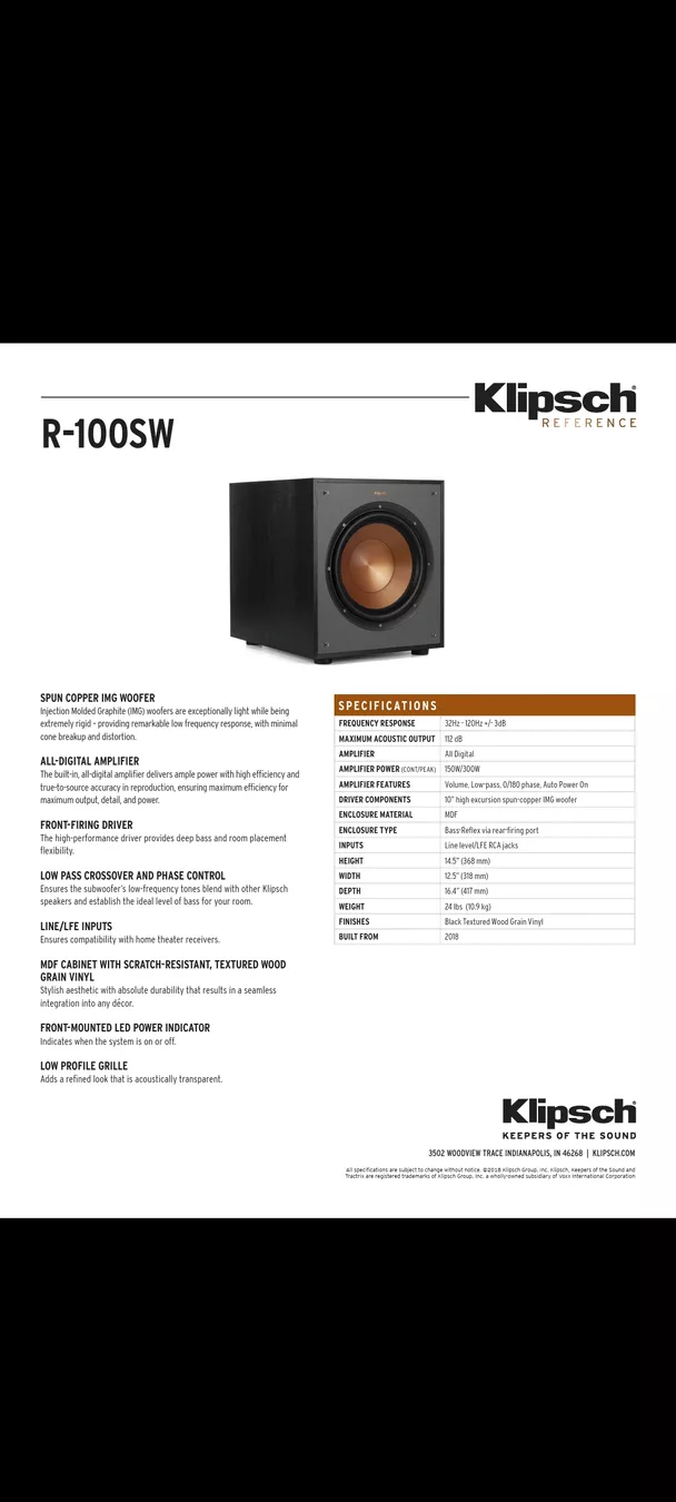 Klipsch Casse acustiche: klipsch R 100SW – Nuovo (secondo la descrizione) da Baden venduto da SerrasLopes 3