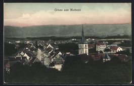 AK Muttenz, Strassenpartie mit Kirche