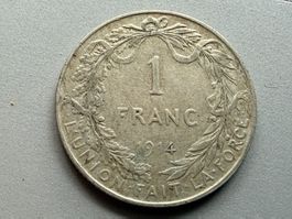 1 Franc 1914 Belgien - Silber 835/1000