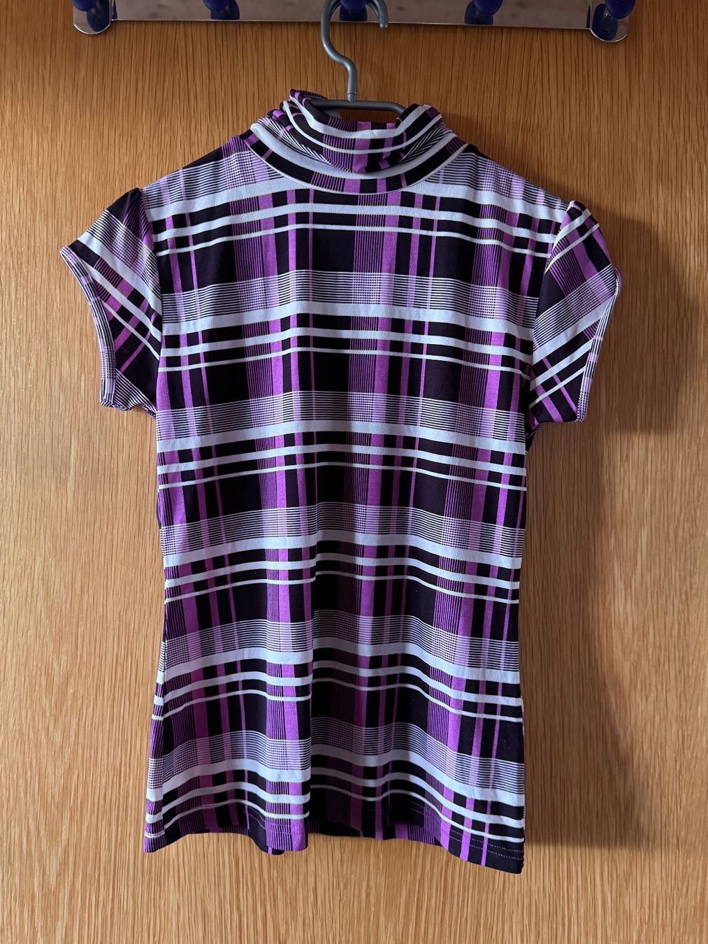 Top: Kariertes Basic Shirt in lila/schwarz Gr. M – Nuovo (secondo la descrizione) da Grosswangen venduto da SALE_SALE_SALE