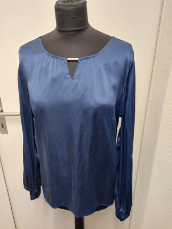 Luxuriöse Seidenbluse, Langarm mit Kragen, Grösse M/L