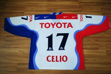 ORIGINAL EHC KLOTEN FLYERS # 17 CELIO TRIKOT HOCKEY SHIRT XL