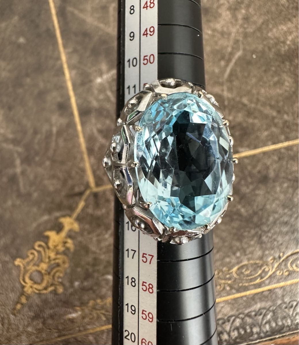Anelli: Grosser Topas Weissgold 585 Ring – Usato da Fribourg venduto da contessa 2