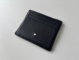 Montblanc Kartenetui aus Leder Schwarz/Blau