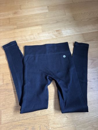 Cotton Body Gerippte Leggings, Schwarz, Grösse S