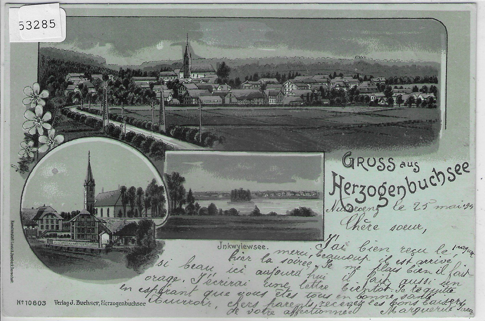 Cartoline postali: Gruss aus Herzogenbuchsee - Mondschein-Litho – Usato da Ettingen venduto da Kartenplanet