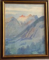 P.  Bertuch, Aquarell 1931, Blick vom Lötschental, signiert