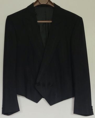 Kurzblazer, schwarz, gestreift, Gr. 48