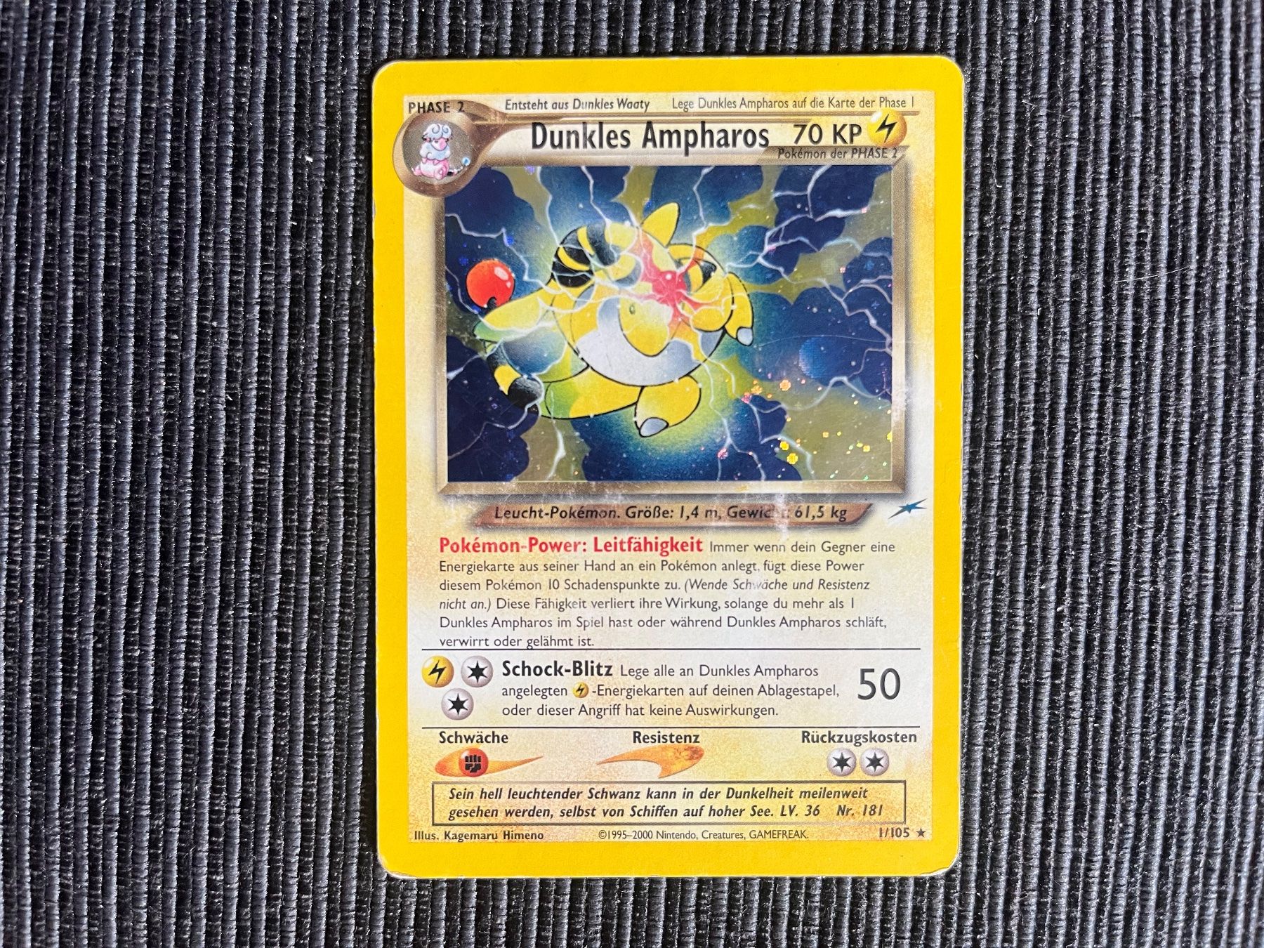 Pokémon Carte collezionabili: Pokemon Dunkles Ampharos Holo Neo Destiny – Usato da Wabern venduto da Collectfun