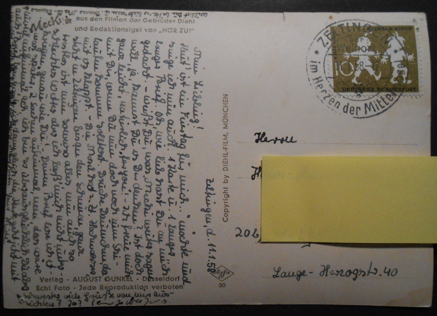 Cartoline postali: MECKI 4, Mein Herz hat Heimweh – Usato da Bülach venduto da anska 1