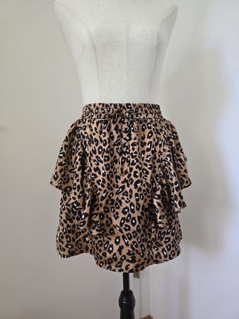 Sofie Schnoor Minirock XS – Braun Leo Print Rüschen Volants