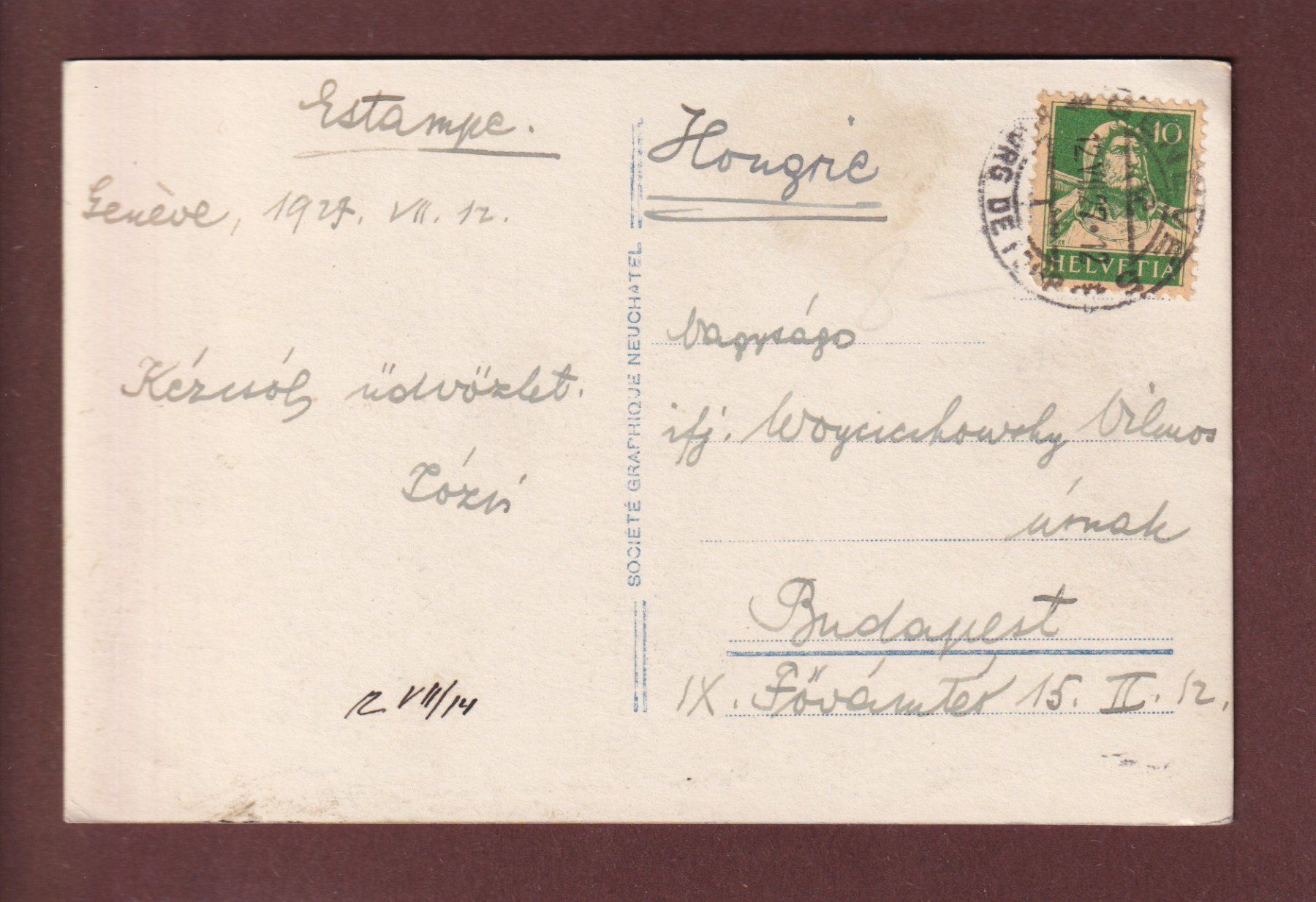 Cartoline postali: GENEVE - Vue partielle - 1927 – Usato da Pully venduto da nicecards 1