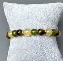Armband aus natürlichen Steinen Tigerauge und Citrin