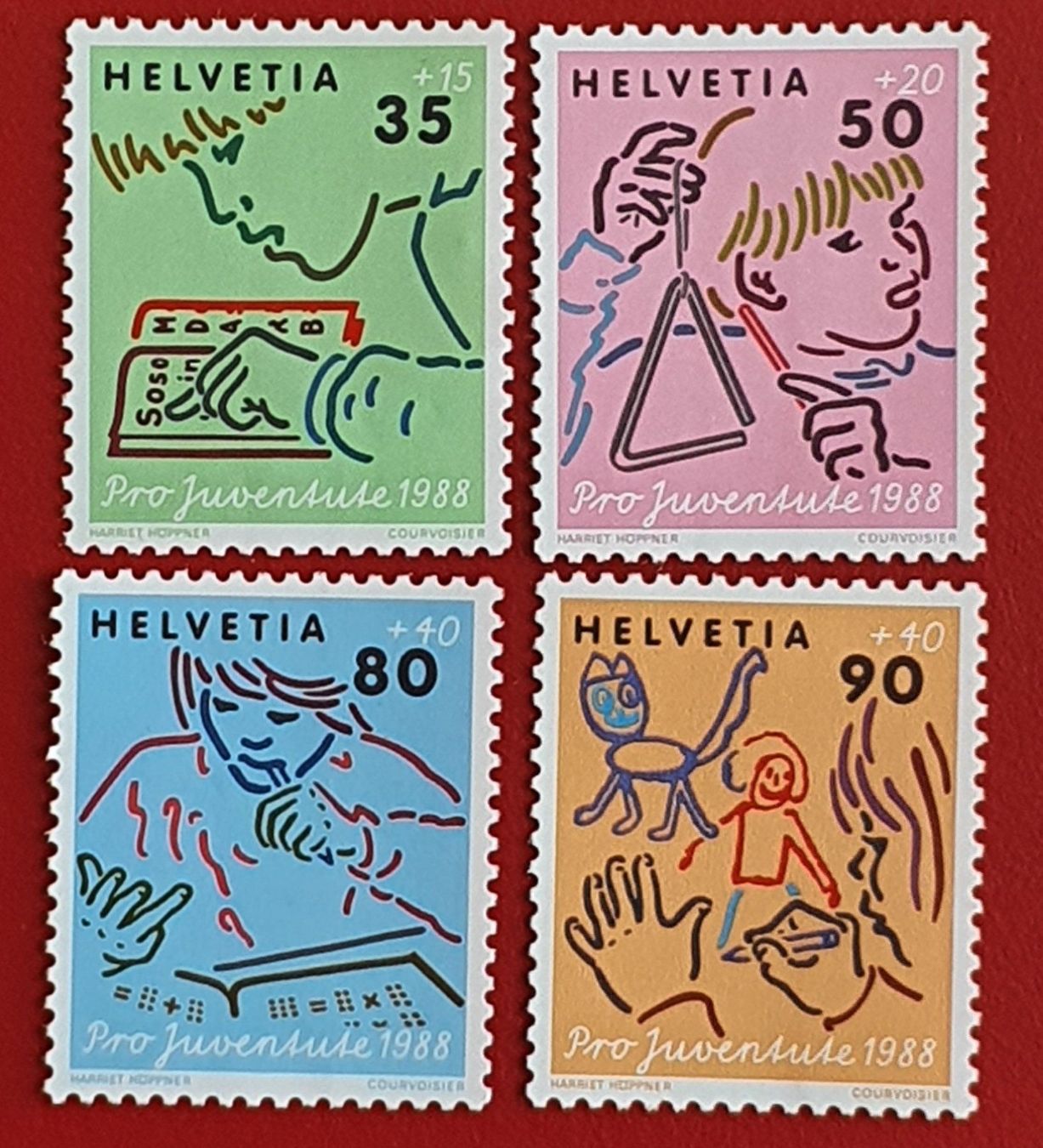 Tutti i francobolli: PRO JUVENTUTE SATZ 307 - 310 1988** POSTFRISCH – Nuovo (secondo la descrizione) da Düdingen venduto da Quartierstrasse