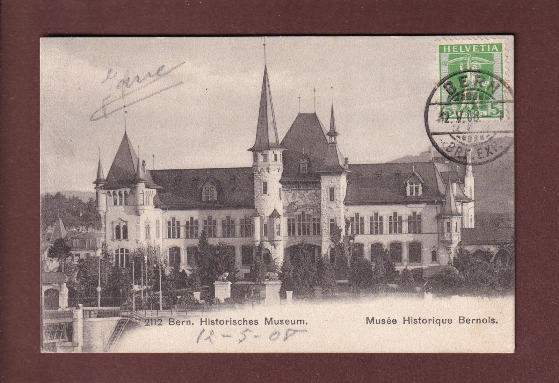Cartoline postali: BERN - Historisches Museum - 1908 – Usato da Pully venduto da nicecards