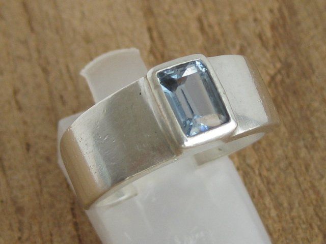 Anelli: Silber Ring massiv 925 blauer Spinell synth. Gr. 56 – Usato da Ermatingen venduto da Decovin