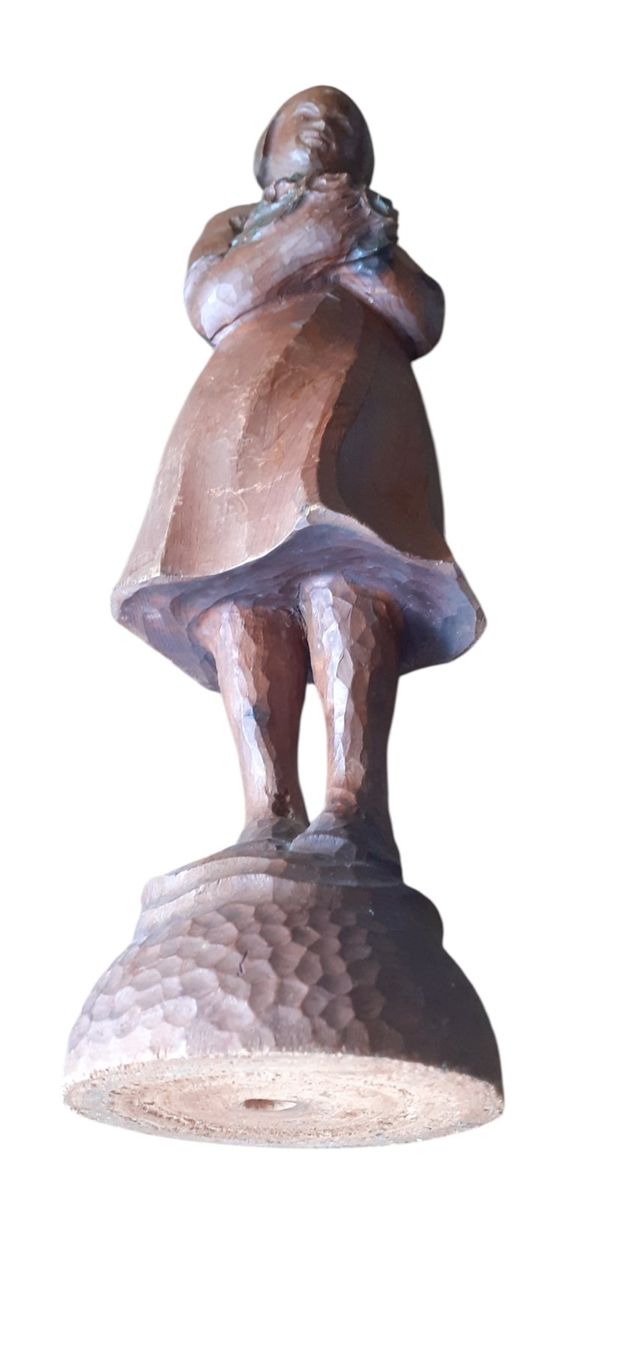 Sculture & Statue: Antike Holzfigur Mädchen mit Blumenstrauss – Usato da Mörschwil venduto da antiksalon 6
