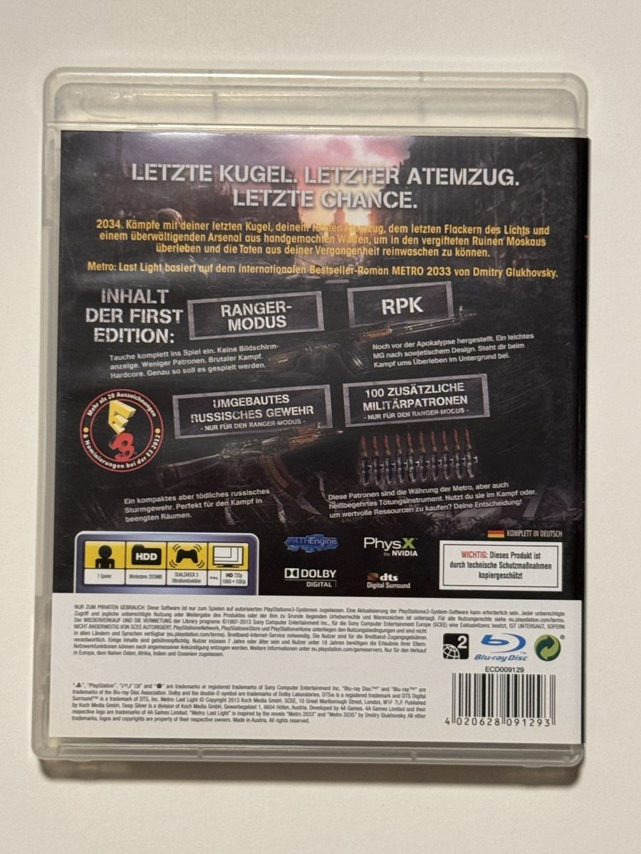 Sony Giochi: Metro Last Light PS3 – Usato da Winterthur venduto da Kev_Scha14 1