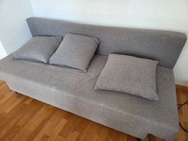 Schlafsofa grau ausklappbar gebraucht in gutem Zustand