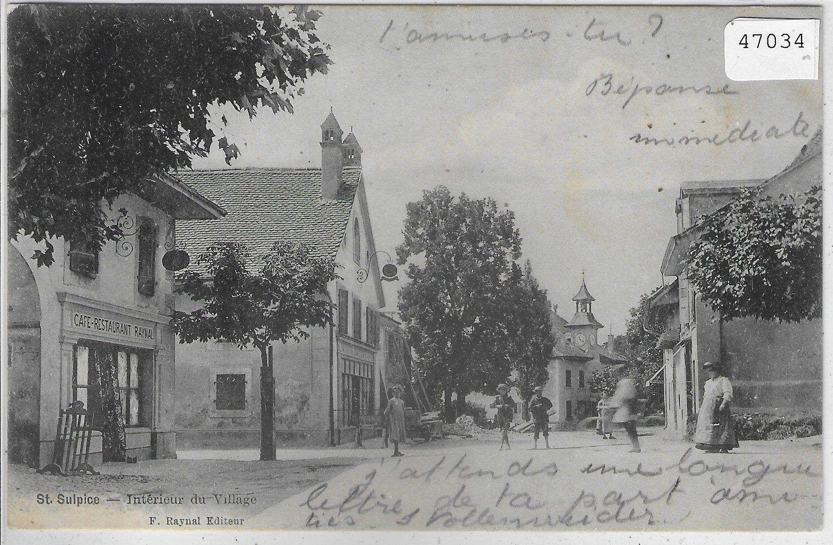 Cartoline postali: St. Sulpice - Interieur du Village - animee – Usato da Ettingen venduto da Kartenplanet